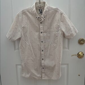 Vuori Cream Short Sleeve Men's button down Shirt